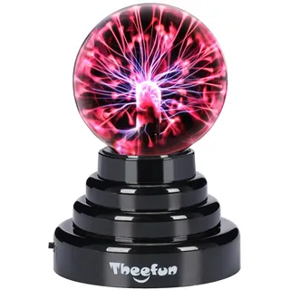 Theefun 3 Zoll Plasmakugel, Magische Plasma Ball Lampe USB/Batterie Betrieben Berührungsempfindliche Plasma Kugel Interaktives Spielzeug für Weihnachten Geschenk, Kinderpartys, Schlafzimmer Deko