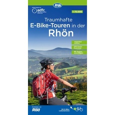 ADFC-Regionalkarte Traumhafte E-Bike-Touren in der Rhön, 1:75.000, mit Tagestourenvorschlägen, reiß- und wetterfest, GPS-Tracks-Download