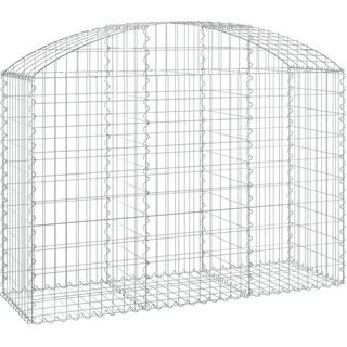 vidaXL Gabione mit Hochbogen 150x50x100/120 cm Verzinktes Eisen