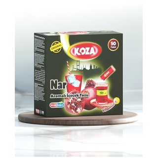 KOZA Granatapfel Instant Getränkepulver Stick einzeln Verpackt 50er Pack | Pulver für Heiß oder Kalt Getränk | Türkischer Tee | Ice Tea Pulver | Eistee | Früchtetee | Cay | Teepulver