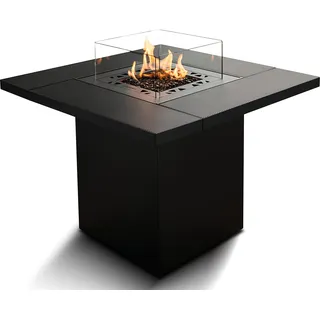 Planika Square Table Feuerstelle Gas mit Tisch Outdoor - Außenkamin Feuerstelle Outdoor Terrassenfeuer Balkonfeuerstelle Feuerschale Tisch - Feuertisch mit Abdeckung
