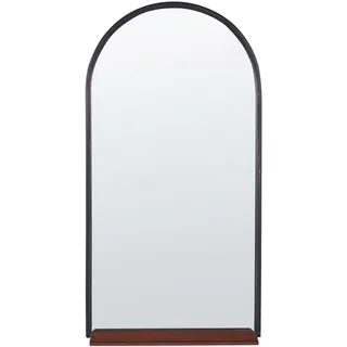 Beliani Wandspiegel mit Ablage DOMME 40 cm 67 cm Metall Schwarz