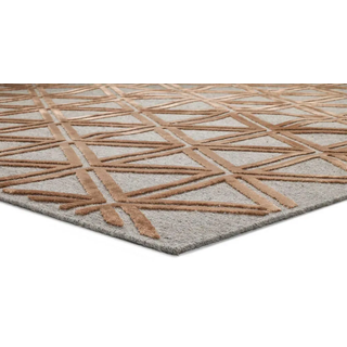 Atticgo Webteppich Kupfer Lana 120/170 cm , Rostfarben , Textil , Grafikmuster , Rechteckig , 120x170 cm , Oeko-Tex® Standard 100 , antistatisch, für Fußbodenheizung geeignet, leicht zusammenrollbar , Teppiche und Böden, Teppiche, Schafwollteppiche