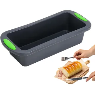 TYFYH Brotbackform Silikon Rechteckig Silikon Backform Kastenform Kuchen Antihaft-Silikonbackform Kastenform Brotbackformen Kastenbackform für Kuchen & Brote (27,8 x 12 x 6,2cm) (dunkelgrau)