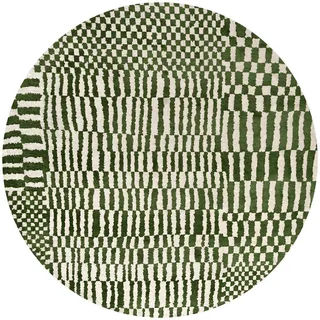 Louis De Poortere Teppich Oasis Structures Berber 140/140 cm , Grün , Textil , Orientalisch , Rund , 140x140 cm , Oeko-Tex® Standard 100 , antistatisch, pflegeleicht, rutschfeste Unterfläche, für Fußbodenheizung geeignet, UV-beständig, waschbar , Teppiche und Böden, Teppiche