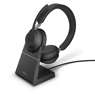 Evolve2 65 USB-A UC Stereo schwarz mit Ladestation