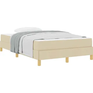 Boxspringbett mit Matratze Creme 120 x 200 cm Stoff - Creme