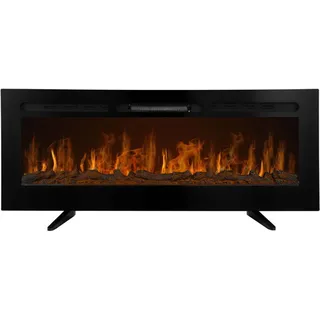 Elektrokamin 127cm Elektroheizung Einbau Wandkamin Kamin LED Dekokamin Schwarz - Schwarz