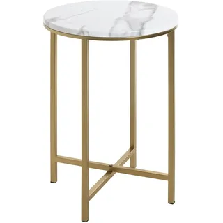 Haku-Möbel HAKU Möbel Beistelltisch gold-weiß 39,0 x 39,0 x 53,0 cm