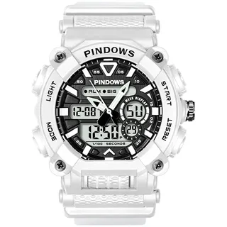 PINDOWS Herren Digitaluhr für Herren Uhr Digital Armbanduhr Sportuhr Teenageruhr Digital Analog Display Uhren mit Wasserdichtes Licht Alarm Stoppuhr Multifunktionale Armbanduhren