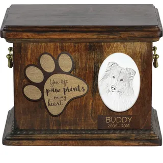 Langhaarcollie, Langhaariger Schottischer Schaferhund - Hund Ascheurne, personalisierte Ascheurne mit Foto, Hund Ascheurne von der Marke Art-Dog