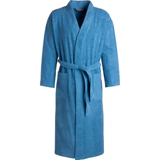 Unisex-Bademantel EGERIA "Topas, ideal für Sauna & Spa, Hotelbademantel, Morgenmantel" Gr. M, blau, L:125cm, Walkfrottee, Hausmäntel, Unisex-Bademantel, für Damen & Herren, in Kimonoform