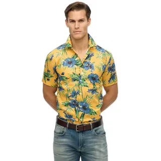 Superdry Hawaiian Print Kurzarmhemd - Hawaiian Yellow - 2XL