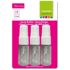 Vaessen Creative Sprühflaschen-10 ml, Plastic, transparent, 8 x 2.4 x 2.2 cm, 3-Einheiten