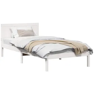 vidaXL Bettgestell Weiß 100 x 200 cm Massivholz Kiefer - Weiß