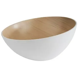 APS 84924 Schale FRIDA LOOK, Ø 28,5 cm, Höhe 10/14 cm, Melamin, weiß/Holzoptik