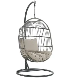 Beliani Hängesessel schwarz Kunststoff, 102x200x102 cm Gartenmöbel, Hängesessel