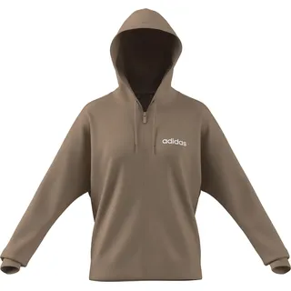 adidas Damen Essentials LINEAR Full Zip French Terry Hoodie, warm Sandstone/White, M