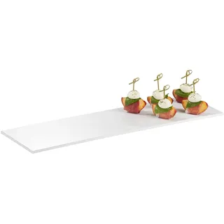 APS 84189 GN 2/4 Tablett Zero, 53 x 16,2 cm, Höhe 1,5 cm, Melamin, weiß Hochglanz, mit Antirutsch-Füßchen