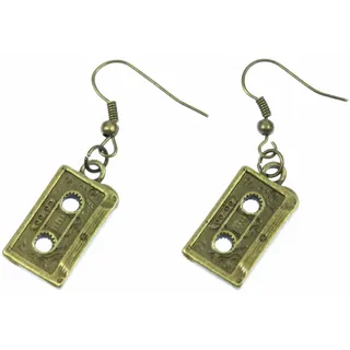 Miniblings Kassette Ohrringe Kassetten Musik Musiker Tape Mixtape Bronze | Ohrschmuck, sorgfältig in Berlin gefertigt, ein kleines Detail mit Wirkung