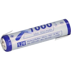 AAA Micro Akku NI-MH 1,2V 1000mAh Z Lötfahne wiederaufladbar + geringe Selbstentladung