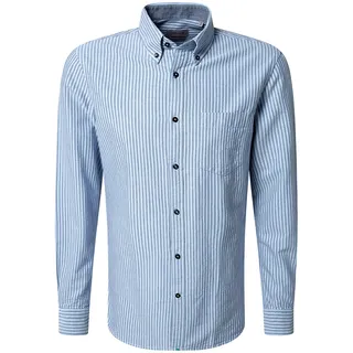 Langarmhemd PIERRE CARDIN "Pierre Cardin Hemd", Herren, Gr. 3XL, N-Gr, blau (air), Obermaterial: 100% Baumwolle CO., gestreift, regular fit, ohne Ausschnitt, Hemden Langarmhemd, mit feiner Streifenstruktur