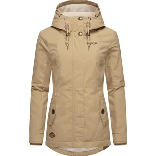 Ragwear Damen warme kurze Winterjacke mit Kapuze Monade Intl Taupe24 Gr. L - L