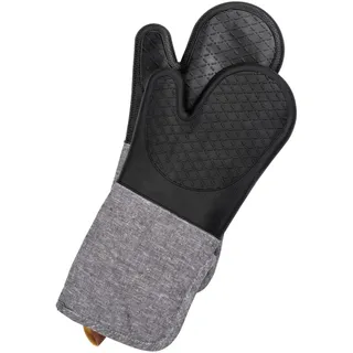 Wenko Topfhandschuhe Ada, 2er Backhandschuhe + Topflappen, Schwarz