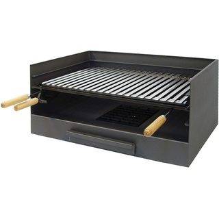 El Zorro IMEX EL ZORRO 71515 Tischgrill mit Grillrost, Edelstahl, 61 x 40 x 33 cm, Grau