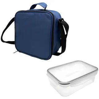 NERTHUS FIH 1507 Thermo-Lunchbox Blau mit luftdichtem Behälter 1 l, Lunchbox mit isoliertem Innenfutter, leicht zu reinigen, mit Griff, ideal für Arbeit und Büro