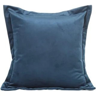 Eurofirany Kissenbezüge Kissenhüllen Couchkissenbezüge Sofakissenbezüge Dekorationskissen Doppelpack 2er Set Kopfkissenbezüge Dekokissen Sitzkissen, Velvet, Blau, 45X45 cm, 2