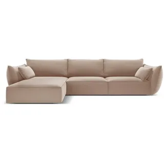 Micadoni Ecksofa links Kaelle aus Samt beige 4 Sitzplätze , Beige , Textil , L-Form , 308x171 cm , Hergestellt in Europa, Oeko-Tex® , Wohnzimmer, Sofas & Couches, Wohnlandschaften, Ecksofas
