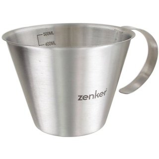 Zenker FCK44992 44992 500ml Flüssigkeiten, Graduiertes Glas, Edelstahl, Silber, Messbecher, 500 ml