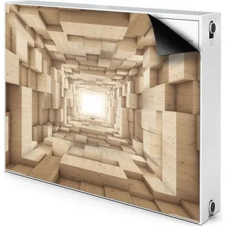 Magnet Heizung Verkleidung Abdeckung Heizung Heizkörperabdeckung 100x60 cm  - Abstraktion, Holz - Grün