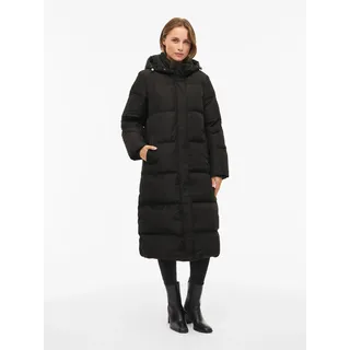 Steppmantel VILA "VISTARI LONG DOWN COAT - NOOS", Damen, Gr. 36, schwarz (schwarz beauty), Steppware, Obermaterial: 100% Polyester, unifarben, regular fit knielang, Mäntel Steppmantel