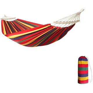 ANYOO Hängematte mit 2 Holzstangen für klappbarem Gestell,tragbares Stabhängematte 180x130cm,für Outdoor Outdoor Camping Garten