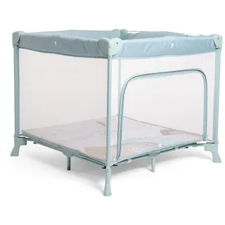 Chicco Open Box Square für Babys und Kleinkinder von der Geburt bis 15 kg, faltbar und kompakt, mit Spielmatte, Mesh-Fenstern, 4 Griffen und Reisetasche, grün