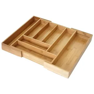 MCW Besteckkasten Ausziehbar Holz 58 x 6 x 45 cm Braun