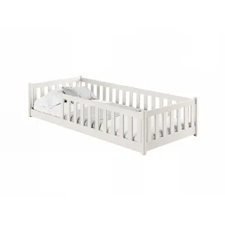 Kids Collective Jugendbett Bodenbett 80 x 180 cm Kiefer massiv beige/weiß