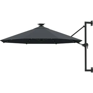 vidaXL Sonnenschirm Ø 300 cm inkl. LED anthrazit