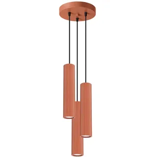 Sollux Lighting Pendelleuchte Karbon 3P roter Ocker 3xGU10 10W Aluminium 108x19.5x19.5cm Sollux lighting - Rot