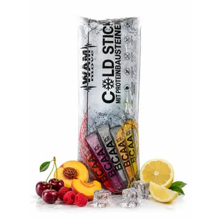 BCAA Wassereis COLD STICK by WAM move® 15 Stück 600 ml - Zuckerfreies Wassereis mit Aminosäuren – Vegan & Kalorienarm – Fitness Eis mit BCAA