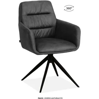 omg design Esszimmerstuhl Paco Polyester anthrazit 2er Set