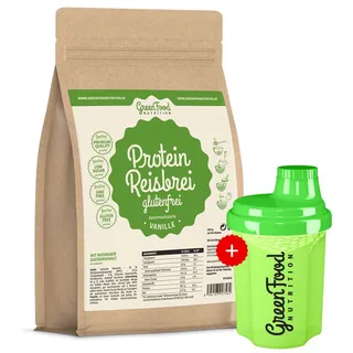 GreenFood Nutrition Protein Reisbrei glutenfrei + 300ml Shaker Brei 500 g