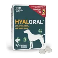 120 comprimate Hyaloral pentru câini de rase mari și gigant