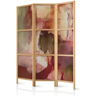 Muralo Paravent Japanischer 3-tlg 135x172 cm Abstraktion , Multicolor , Holz, Textil , Pinie , Rechteckig , 135x172x3 cm , Wohnzimmer, Raumteiler, Paravents