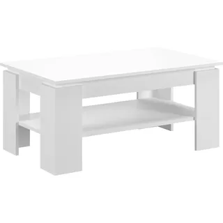 INOSIGN Couchtisch "Kalmar, rechteckig, 100 x 60 cm, 1 Ablageboden", weiß (weiß nb, weiß nb, weiß nb), B:100cm H:45cm T:60cm, Tische, Couchtisch Eckige Couchtische, Sofatisch, Beistelltisch, Kaffetisch, Wohnzimmertisch, coffee table
