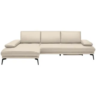 Celina Home Ecksofa , Beige , Leder , Echtleder , Rindleder, Spaltleder , Ottomane links, L-Form , 273x187 cm , Made in Eu , Fußauswahl, Lederauswahl, Stoffauswahl, seitenverkehrt erhältlich, Hocker erhältlich, Rücken echt , Wohnzimmer, Sofas & Couches, Wohnlandschaften, Ecksofas