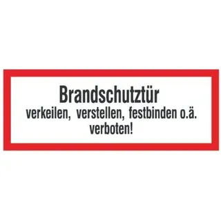 SafetyMarking® Brandschutzaufkleber "Brandschutztür verkeilen, verstellen, festbinden,o.ä. verboten!"