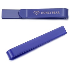 Honey Bear 4cm Herren Kinder Krawattennadel Krawattenklammer für schmale Krawatten Edelstahl Tie Clip (Blau)